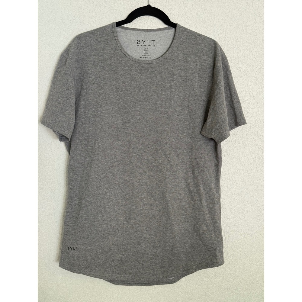 BYLT Premium Basics Lux Drop Cut T-Shirt Mens Medium Heather Grey Short Sleeve